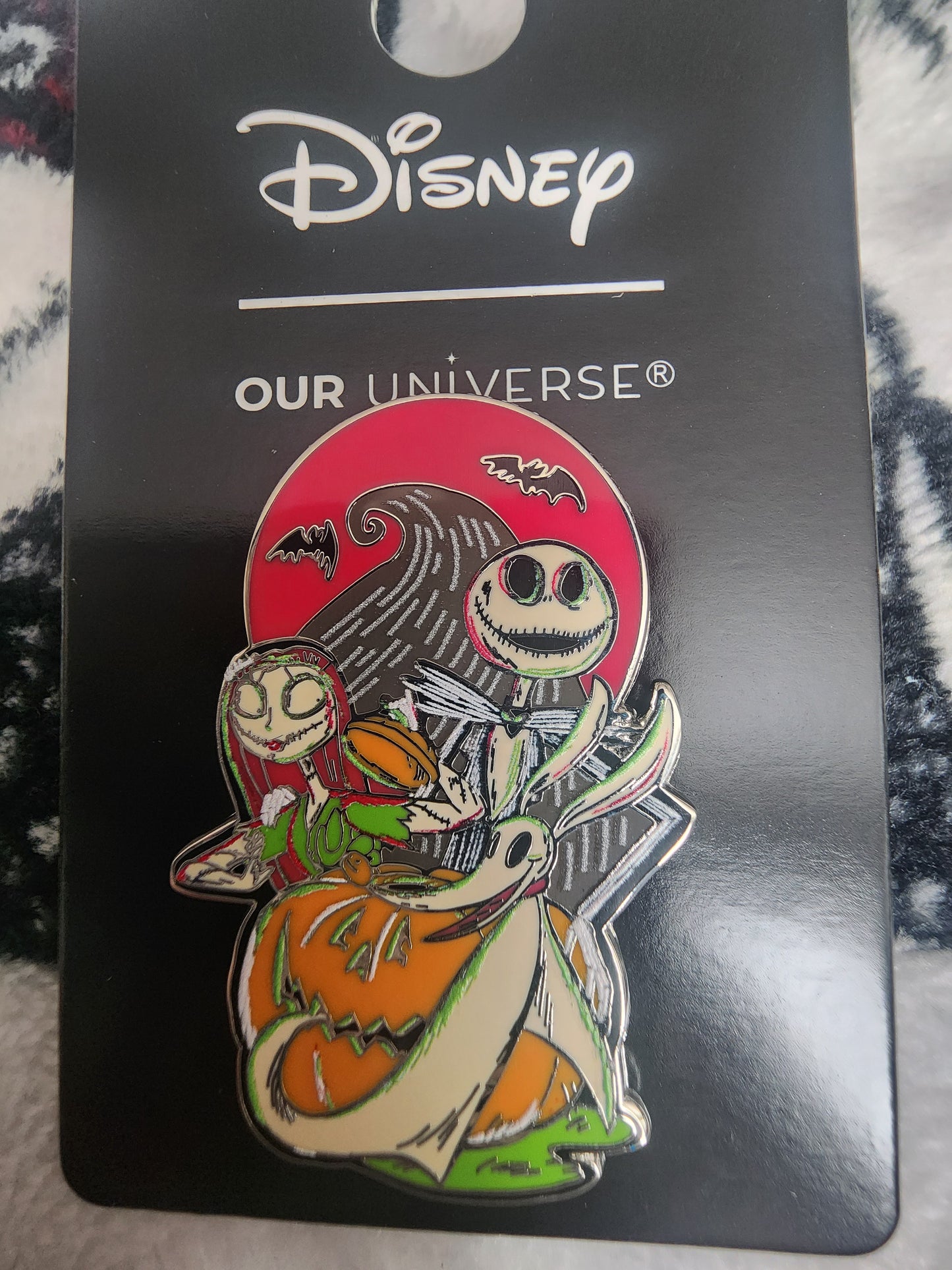 Loungefly Disney Nightmare Before Christmas Jack, Sally and Zero Halloween Pin