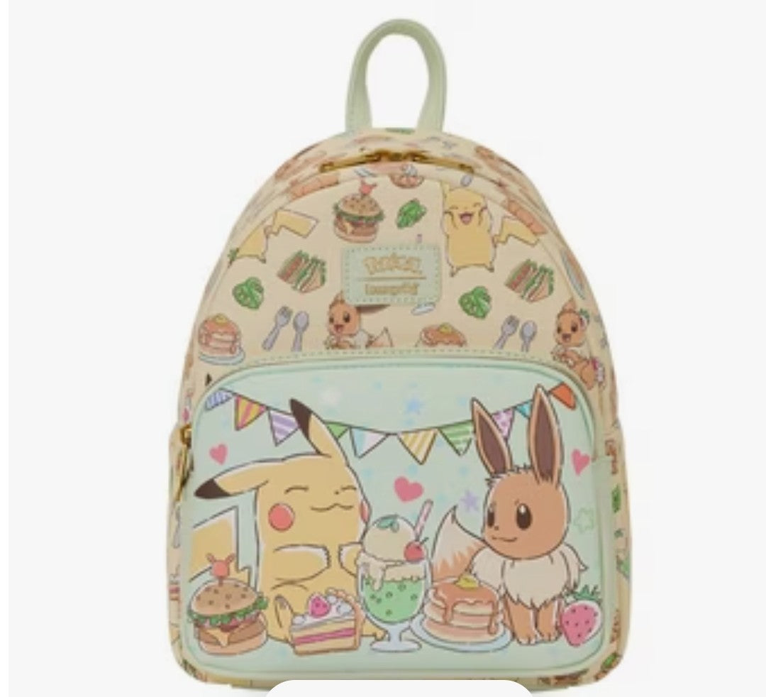 Loungefly Pokemon Cafe Pikachu and Eevee Food Mini Backpack Exclusive