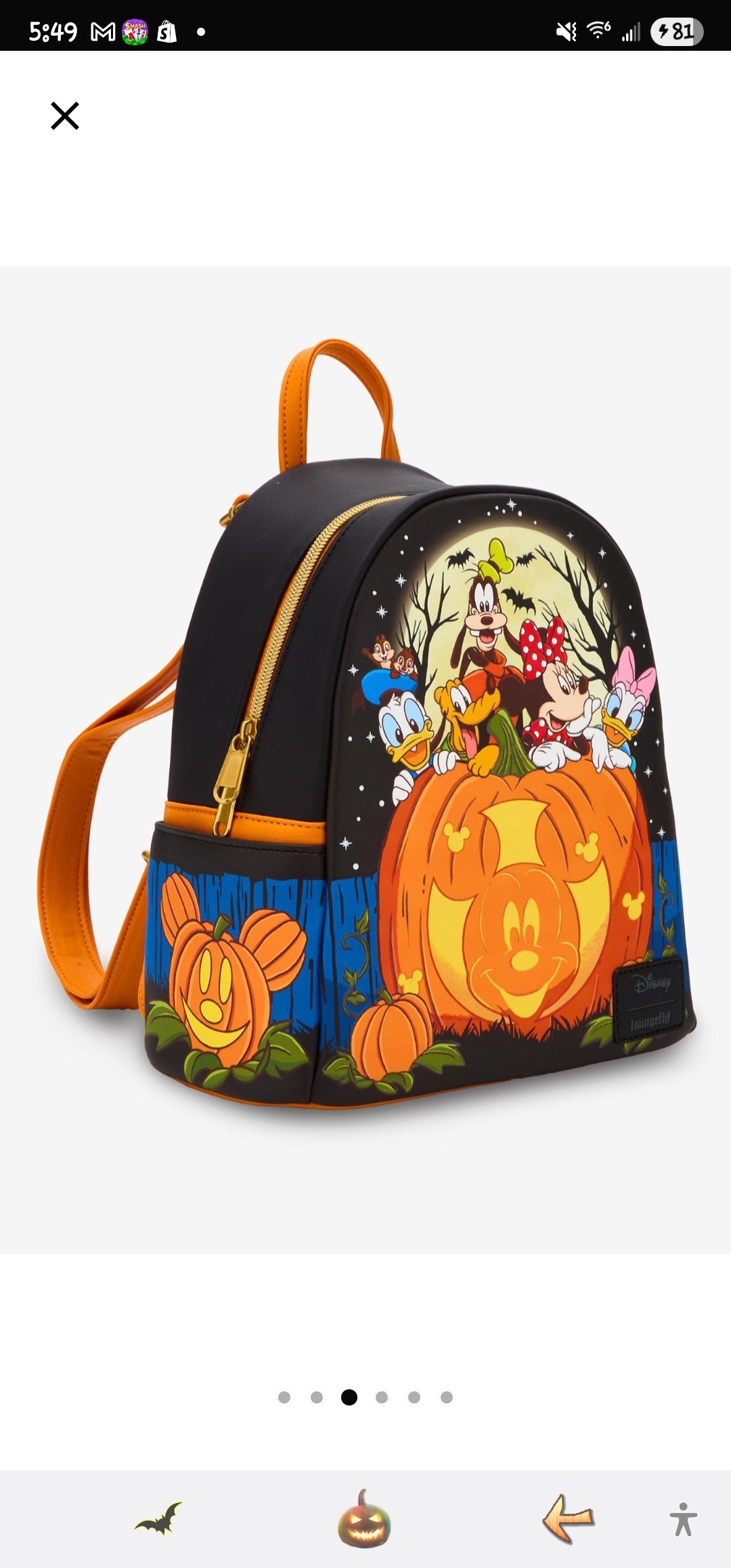 Loungefly Disney Mickey and Friends Pumpkin Halloween Backpack