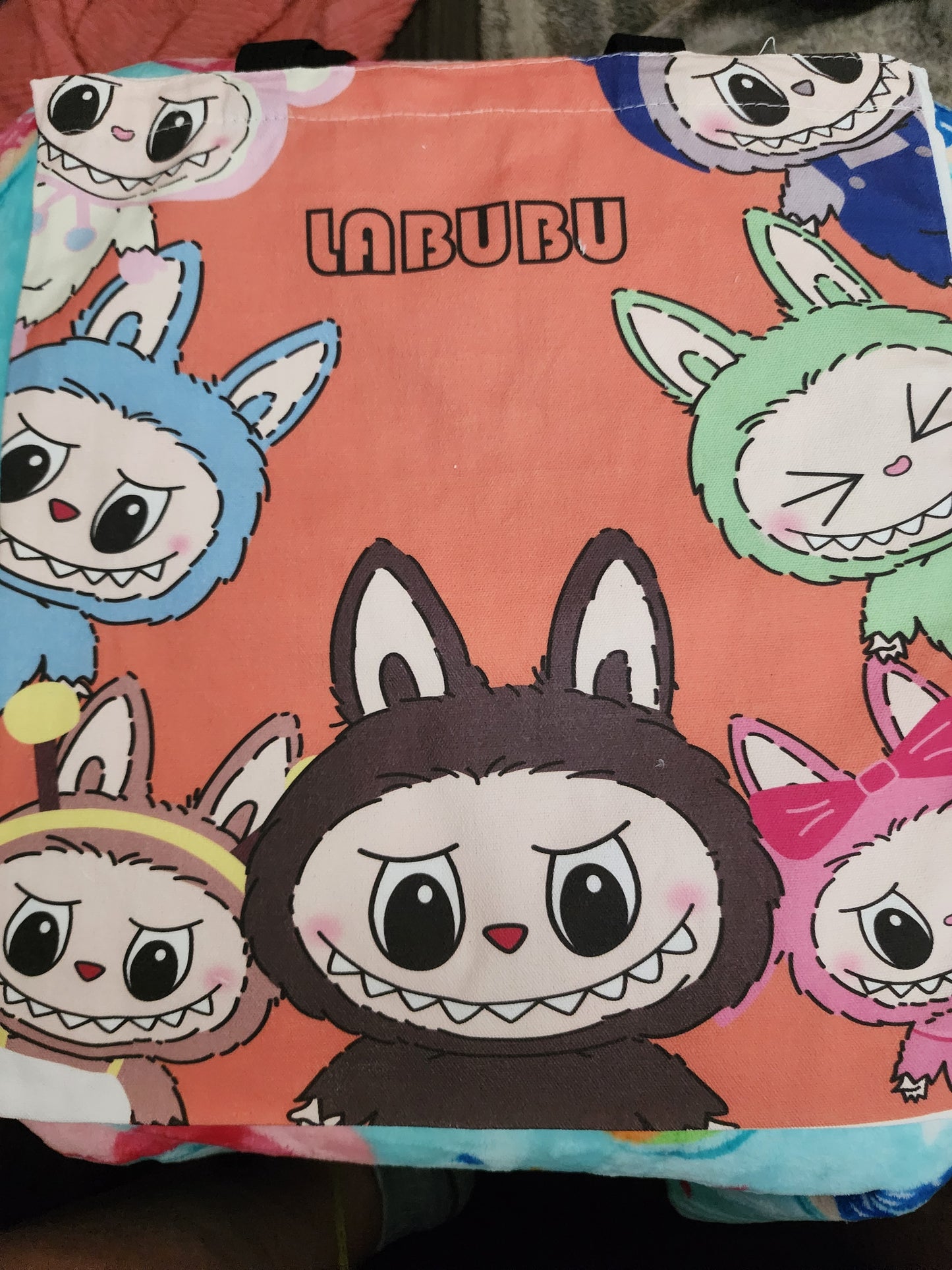 Labubu Group Shot Canvas Tote Bag/Book Bag