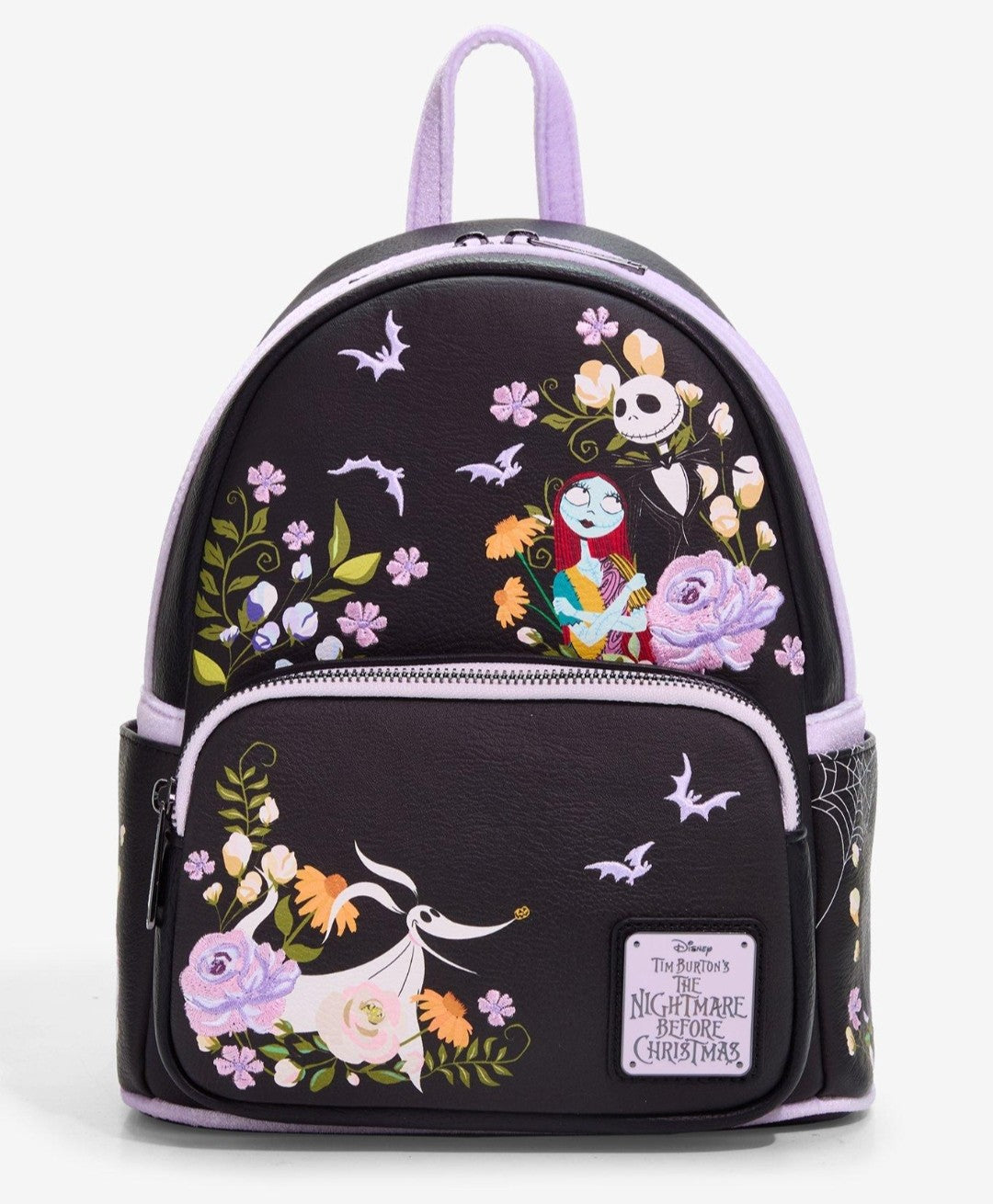 Loungefly Disney Nightmare Before Christmas Jack, Sally and Zero Embroidered Floral Backpack