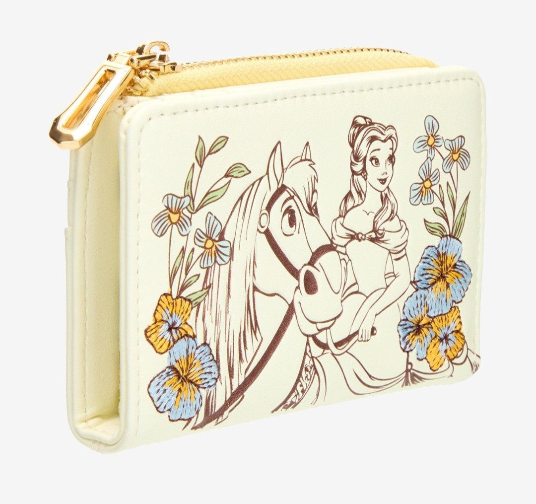 Loungefly Disney Belle and Philippe Embroidered Floral Wallet