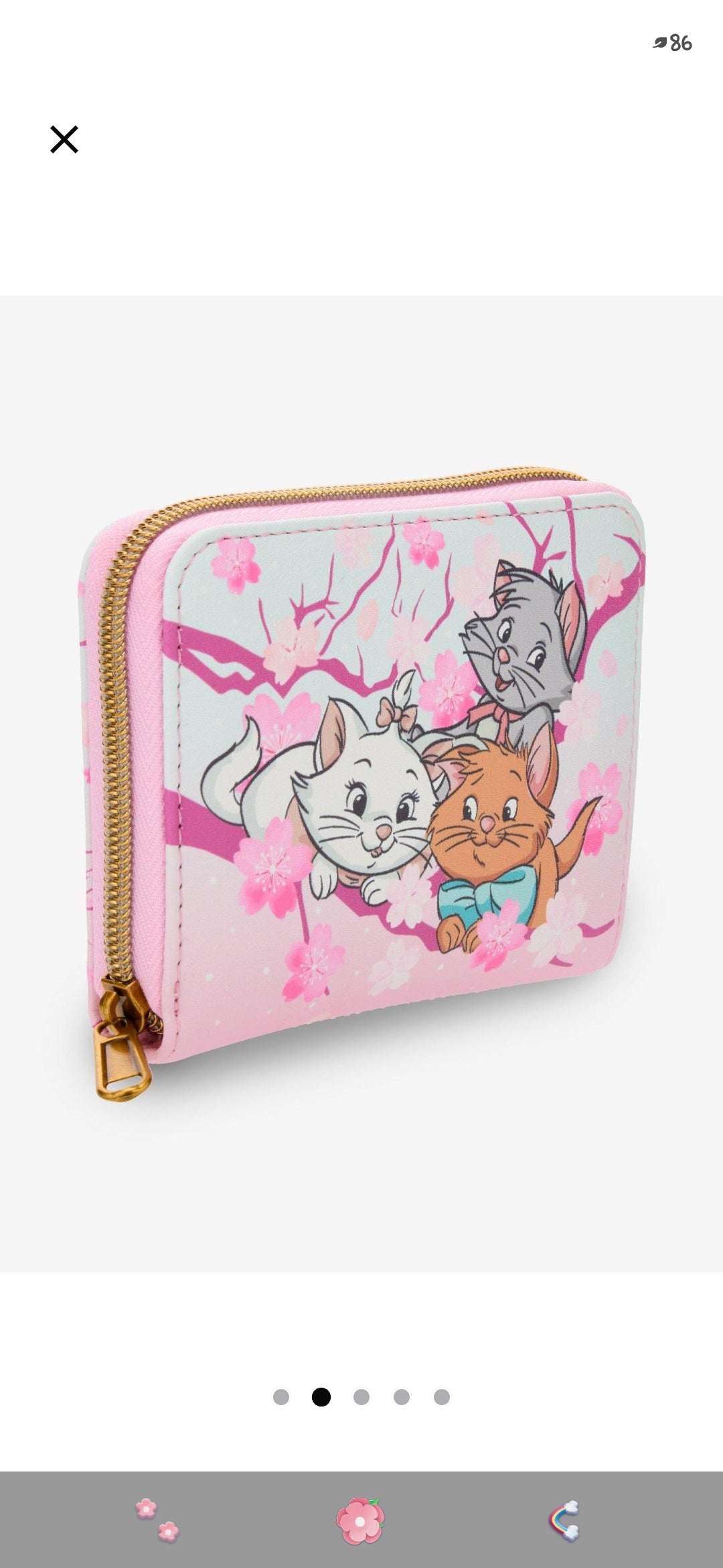 Loungefly Disney Aristocats Marie, Toulouse, and Berlioz Cherry Blossom Wallet
