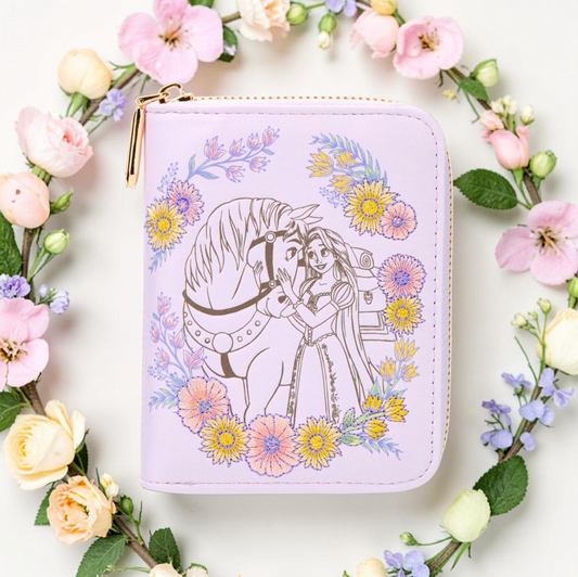 Loungefly Disney Rapunzel and Max Embroidered Floral Wallet