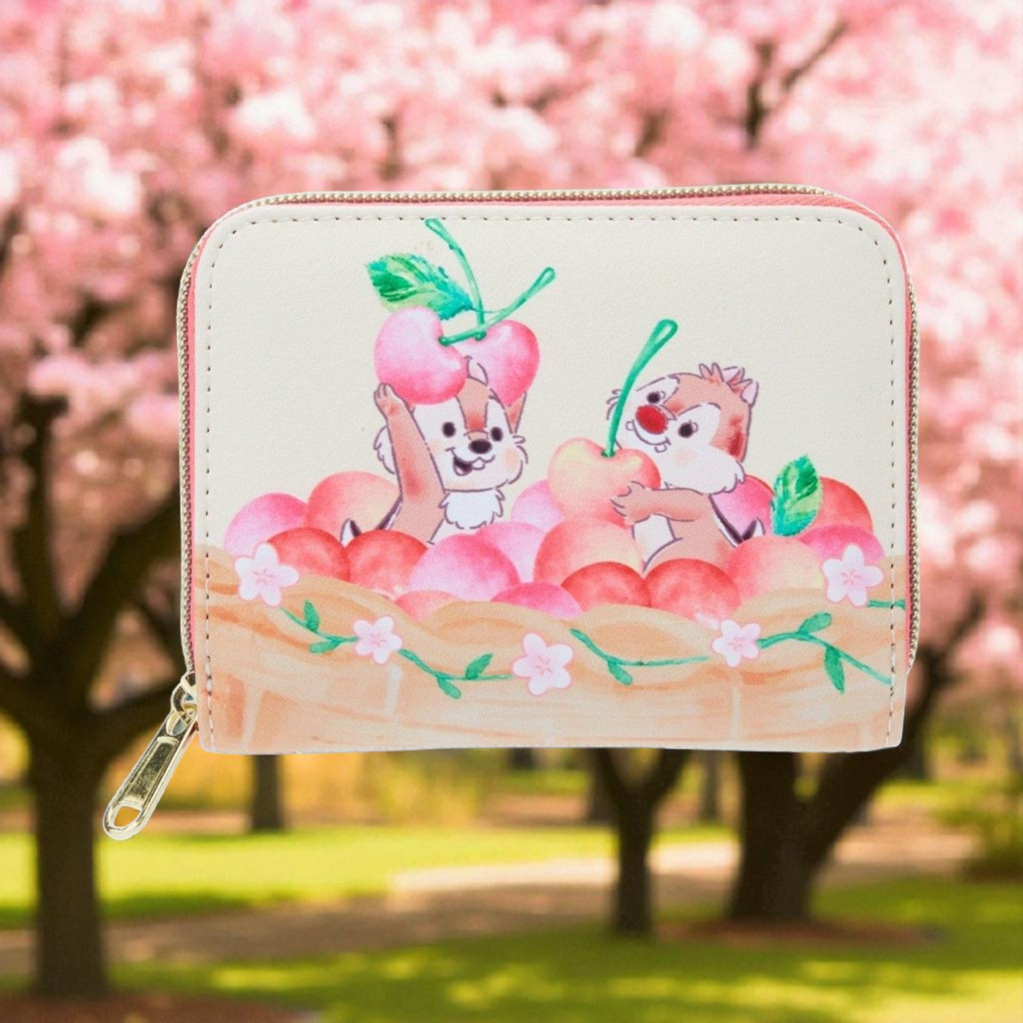 Loungefly Disney Chip and Dale Cherry Blossom Basket Wallet