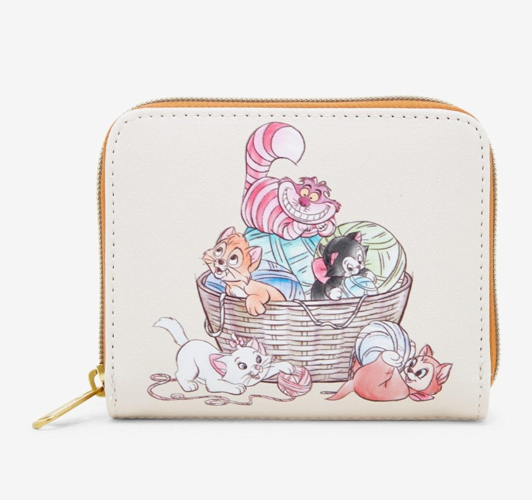 Loungefly Disney Cats Playing with Yarn in a Basket Wallet