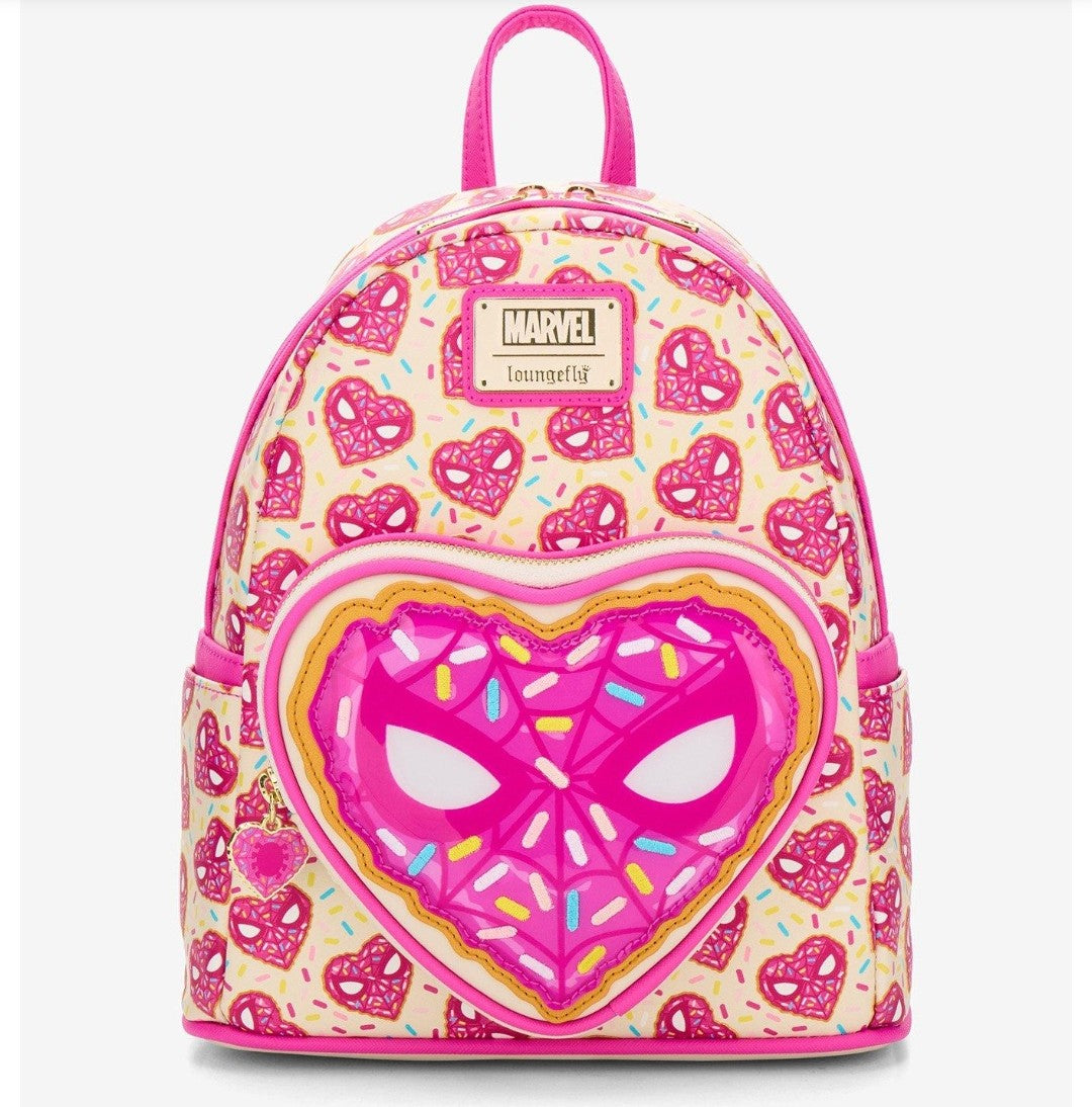 Loungefly Marvel Spiderman Valentine's Donut Exclusive Backpack