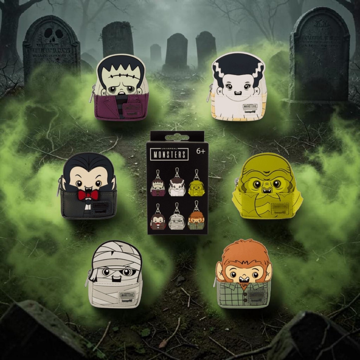 Universal Monsters Cosplay Mini Backpack Keychain Charm