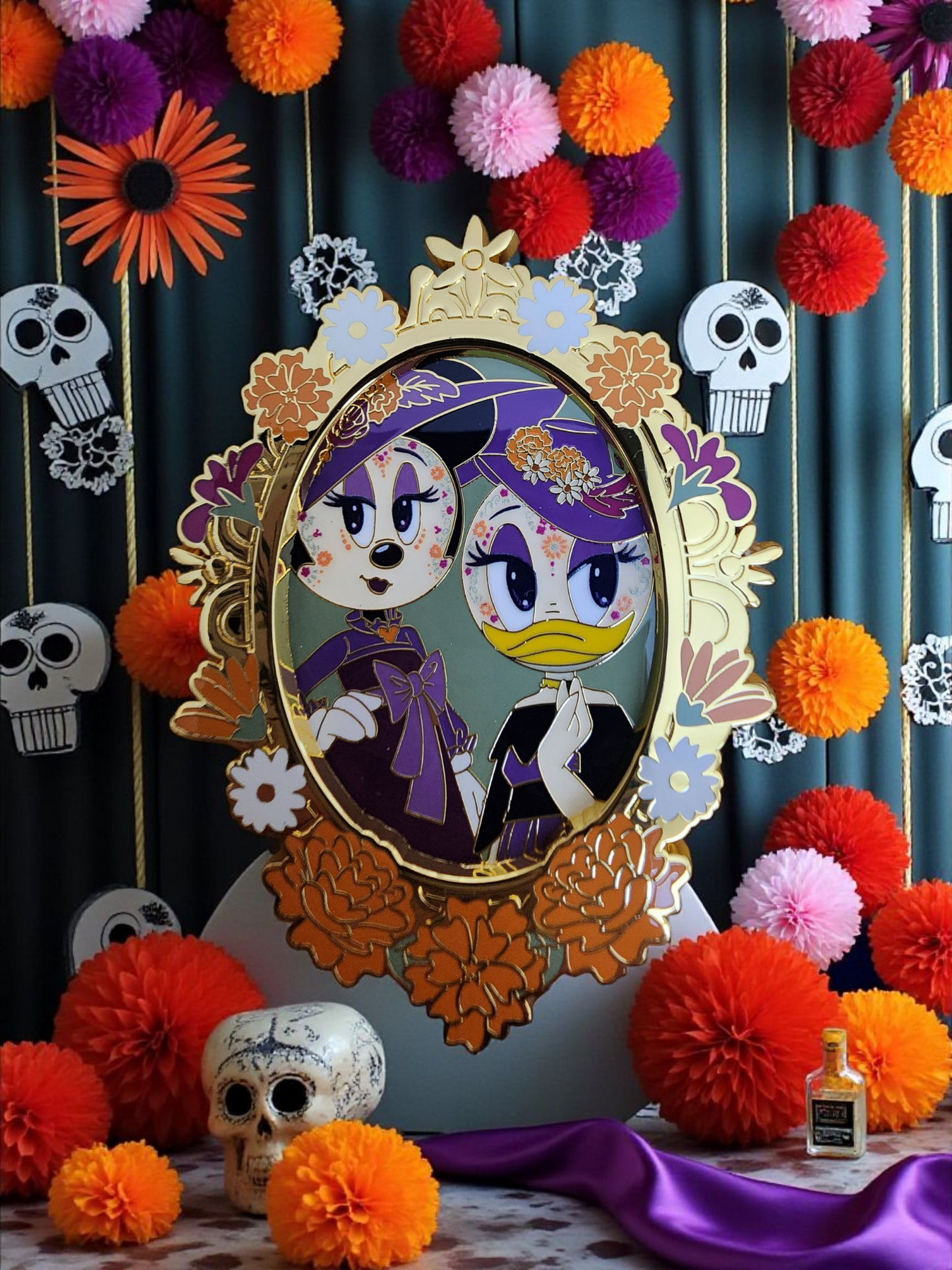 Loungefly Disney Minnie and Daisy Day of the Dead Limited Edition Glow in the Dark Pin