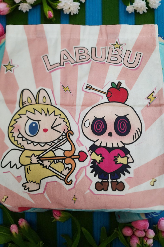 Labubu Group Shot Canvas Tote Bag/Book Bag