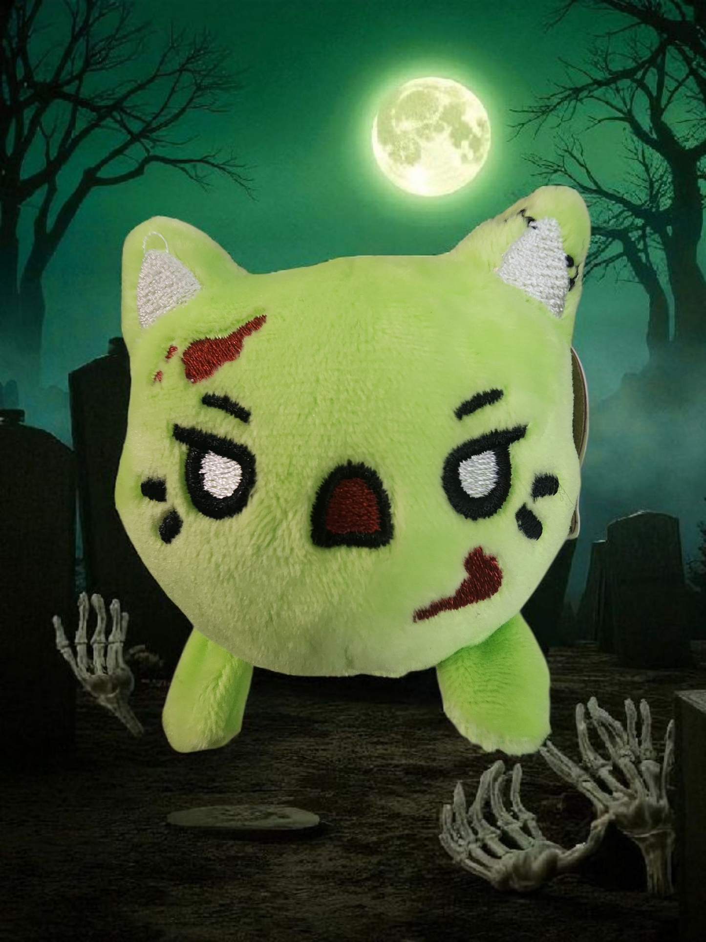 Meowchi Green Blood Zombie Bag Clip
