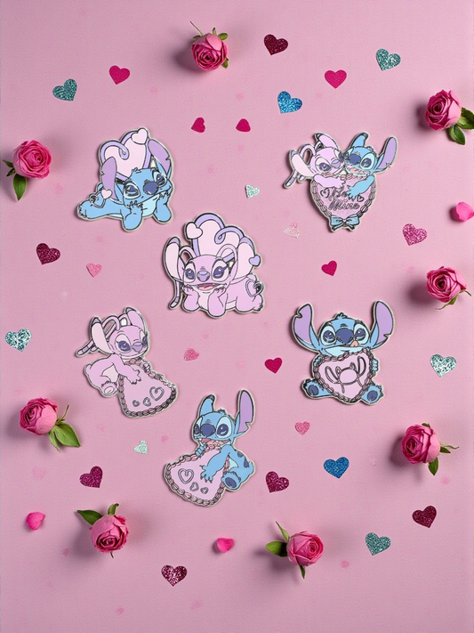 Loungefly Disney Stitch and Angel Hearts Mystery Pins