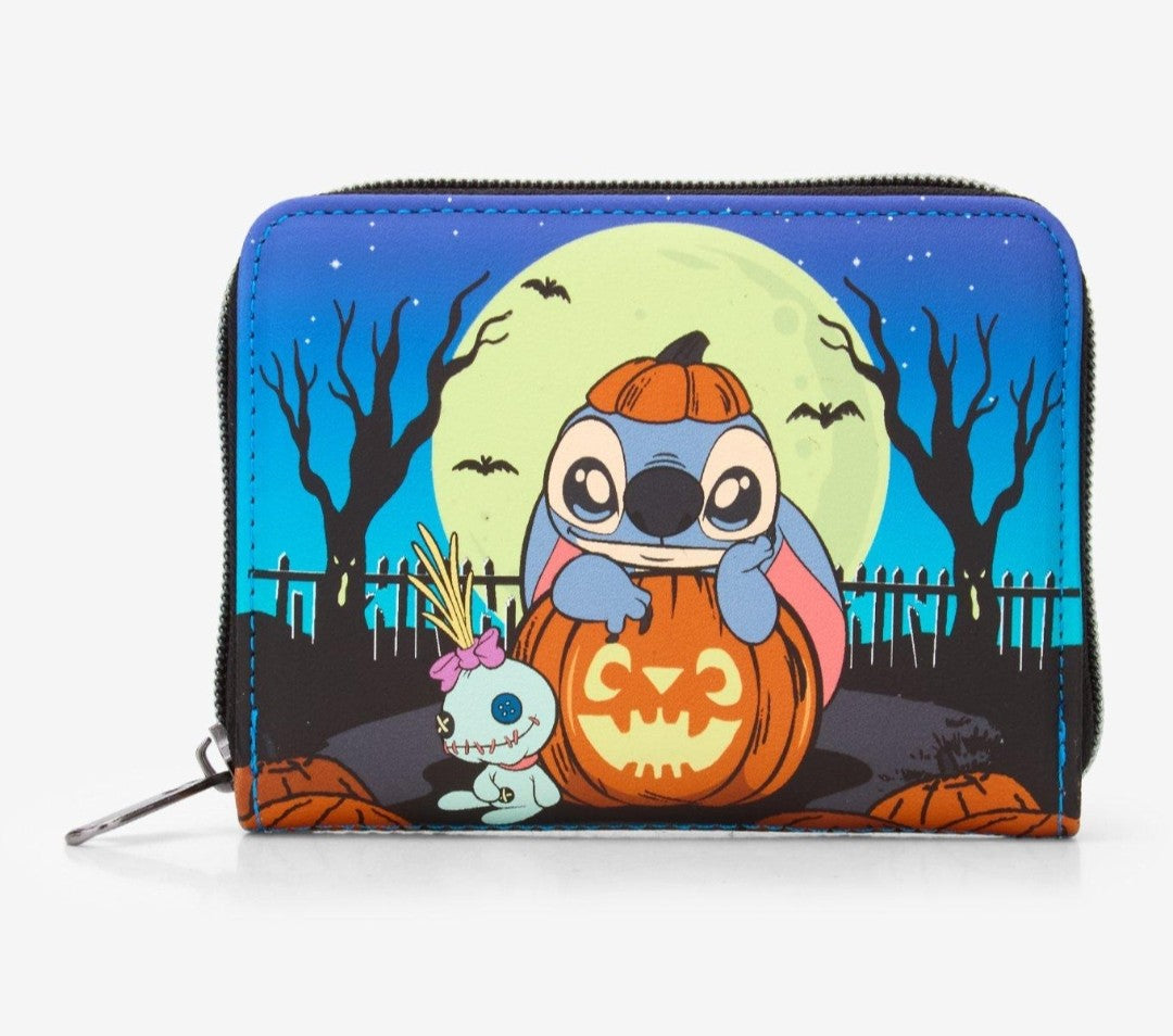 Loungefly Disney Stitch and Scrump Halloween Pumpkin Wallet