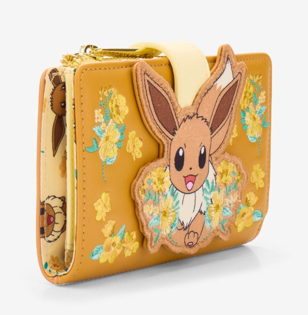 Loungefly Pokemon Eevee Floral Embroidered Wallet