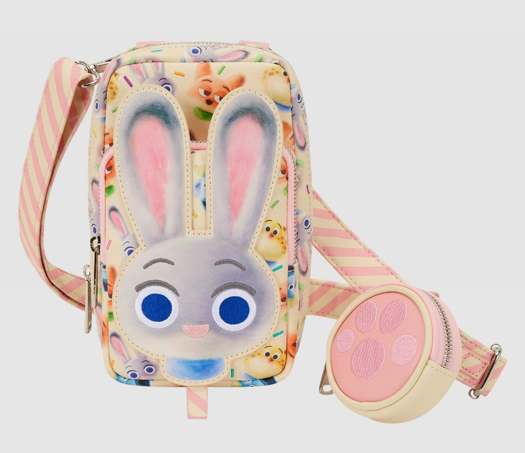 Loungefly Disney Zootopia 2 Judy Hopps Cotton Candy Cosplay Cell Phone Crossbody Bag with Coin Bag
