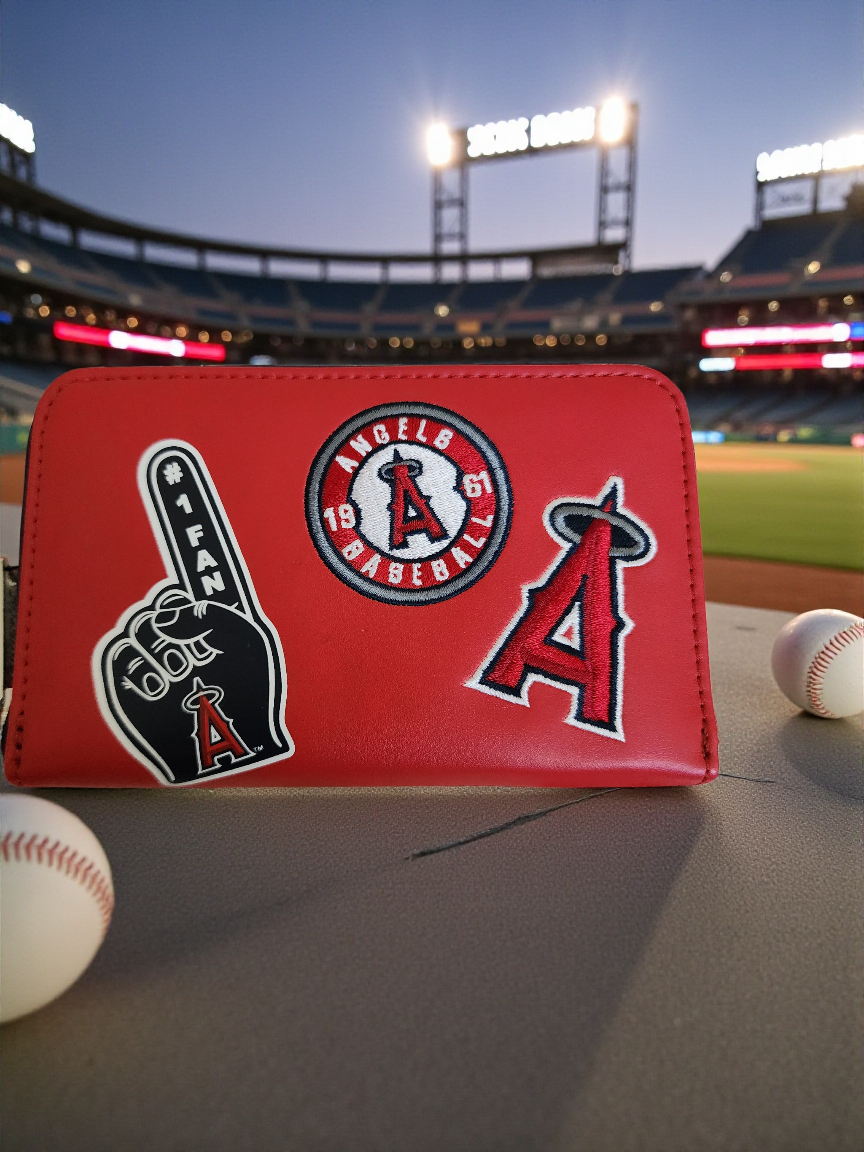 Loungefly MLB LA Angels Patches Zip Around Wallet