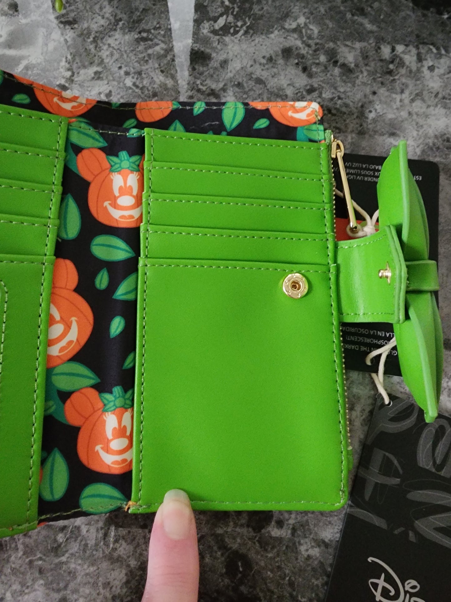 Minnie Pumpkin Glow in the Dark Loungefly Disney Wallet