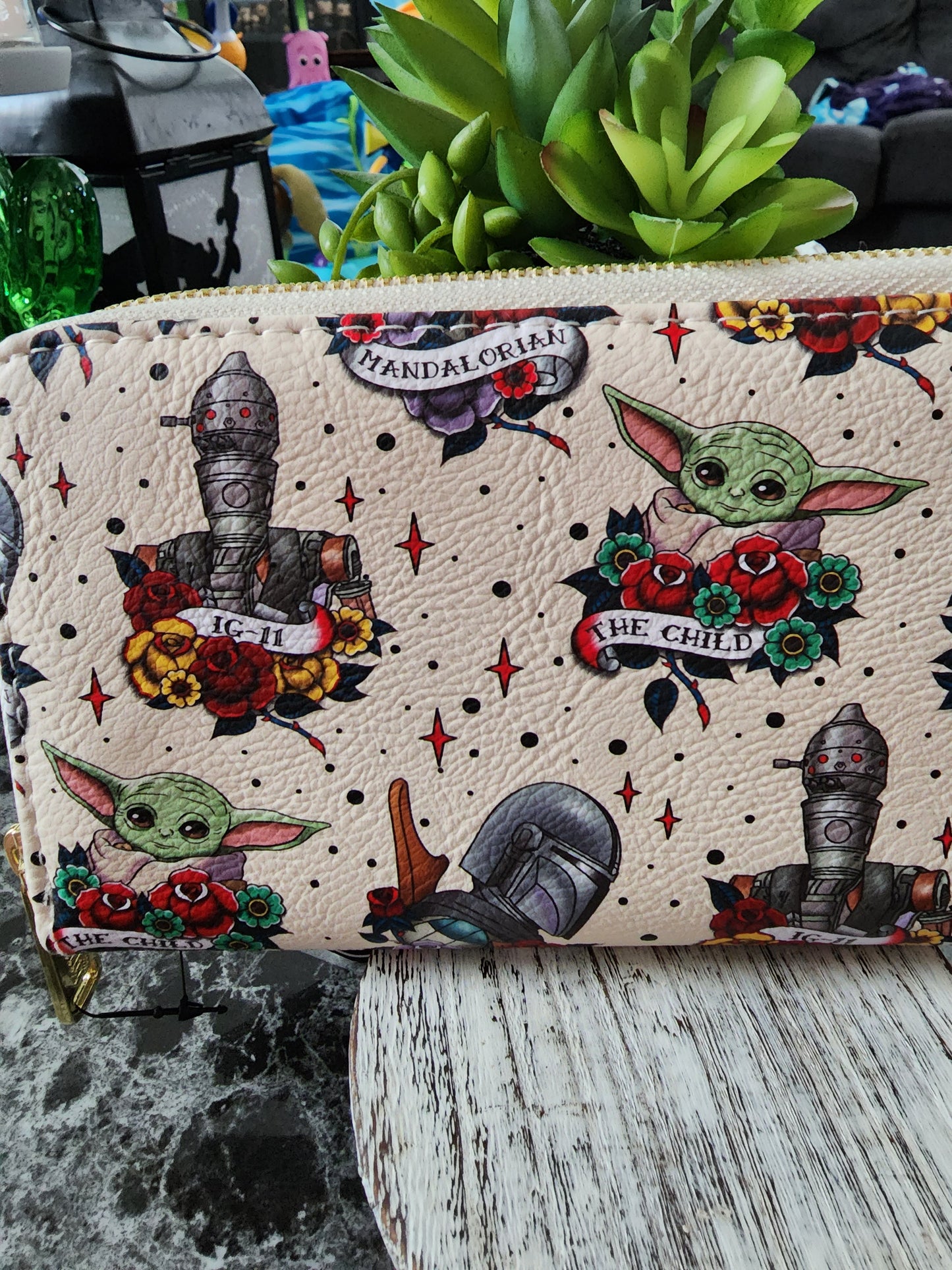 Loungefly Star Wars Mandalorian Tattoo Floral Exclusive Wallet