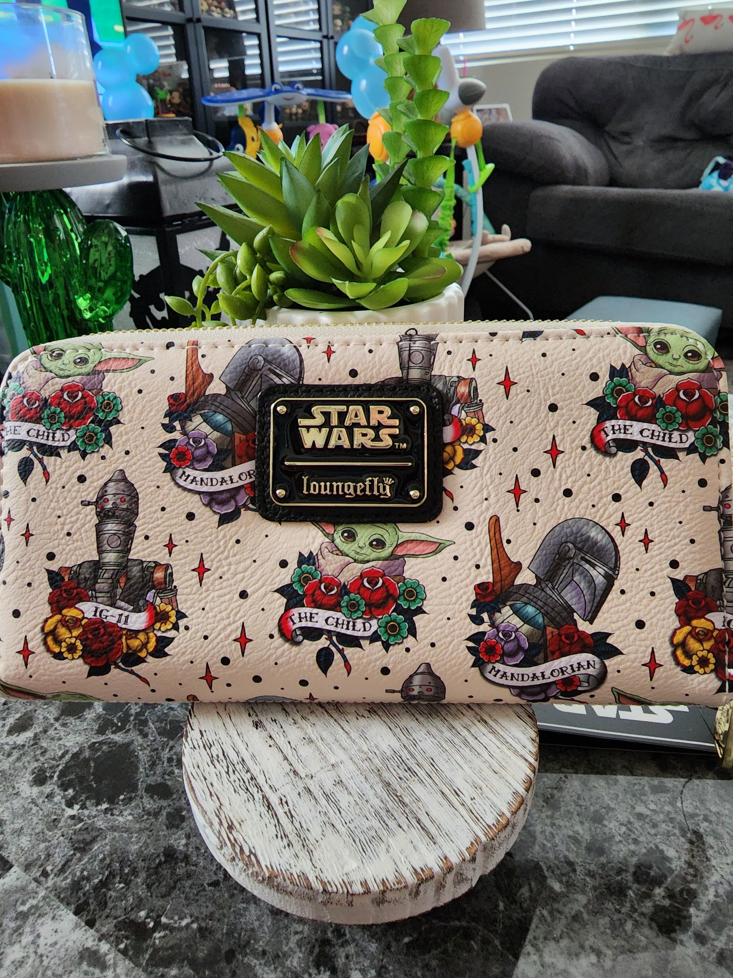 Loungefly Star Wars Mandalorian Tattoo Floral Exclusive Wallet