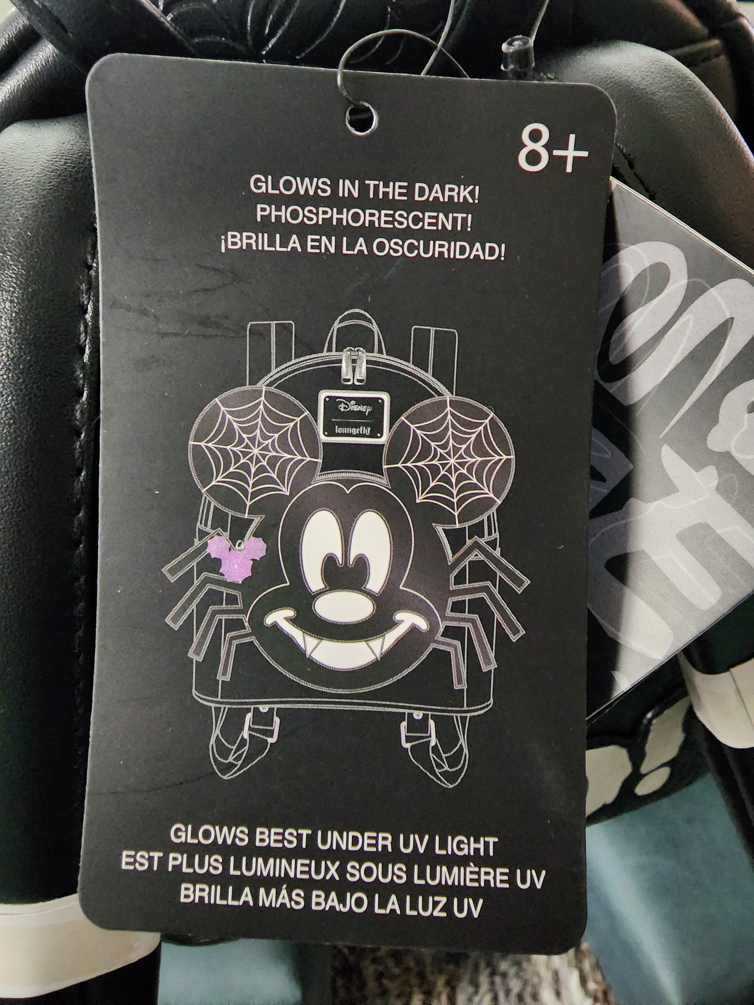 Loungefly Mickey Bat AOP popular Glow in the Dark Bag & Wallet