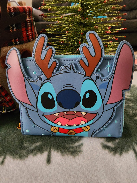 Loungefly Disney Stitch Reindeer Christmas Wallet