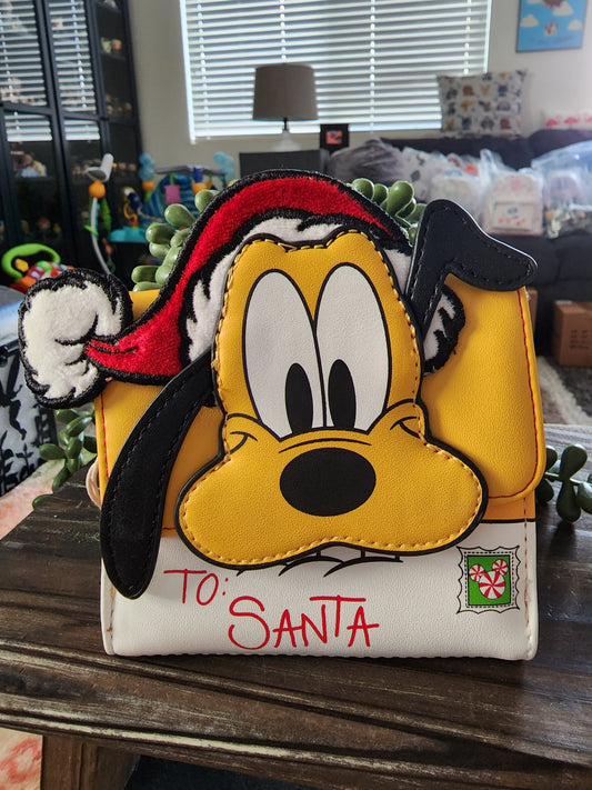 Loungefly Disney Pluto Santa Hat Holiday Wallet