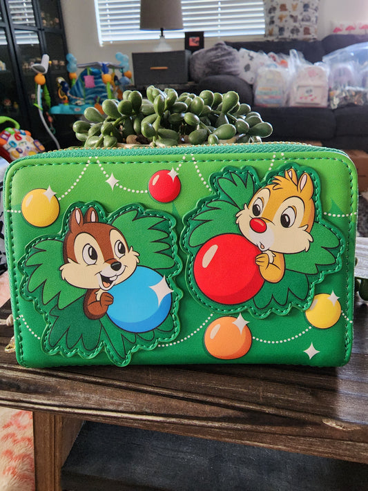 Loungefly Disney Chip and Dale Christmas Wallet