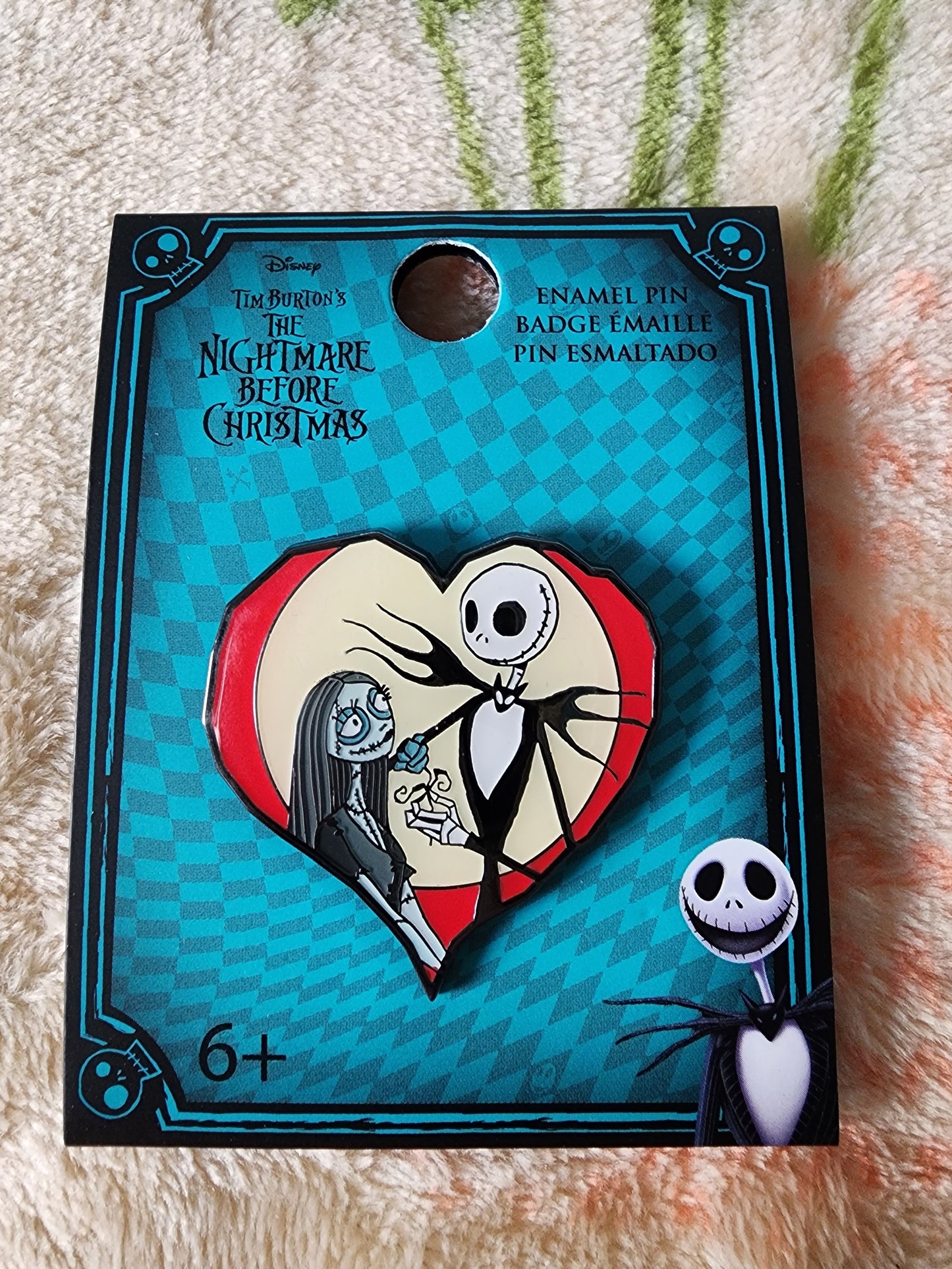 Disney Jack and Sally Heart pin