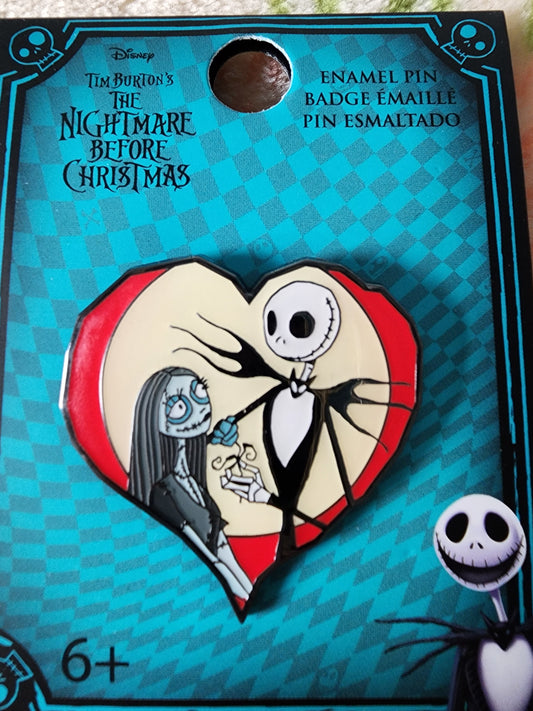 Disney Jack and Sally Heart pin