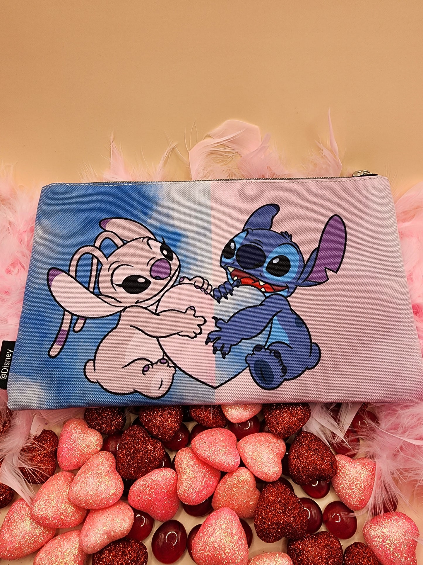 Disney Stitch and Angel Valentine's makeup bag