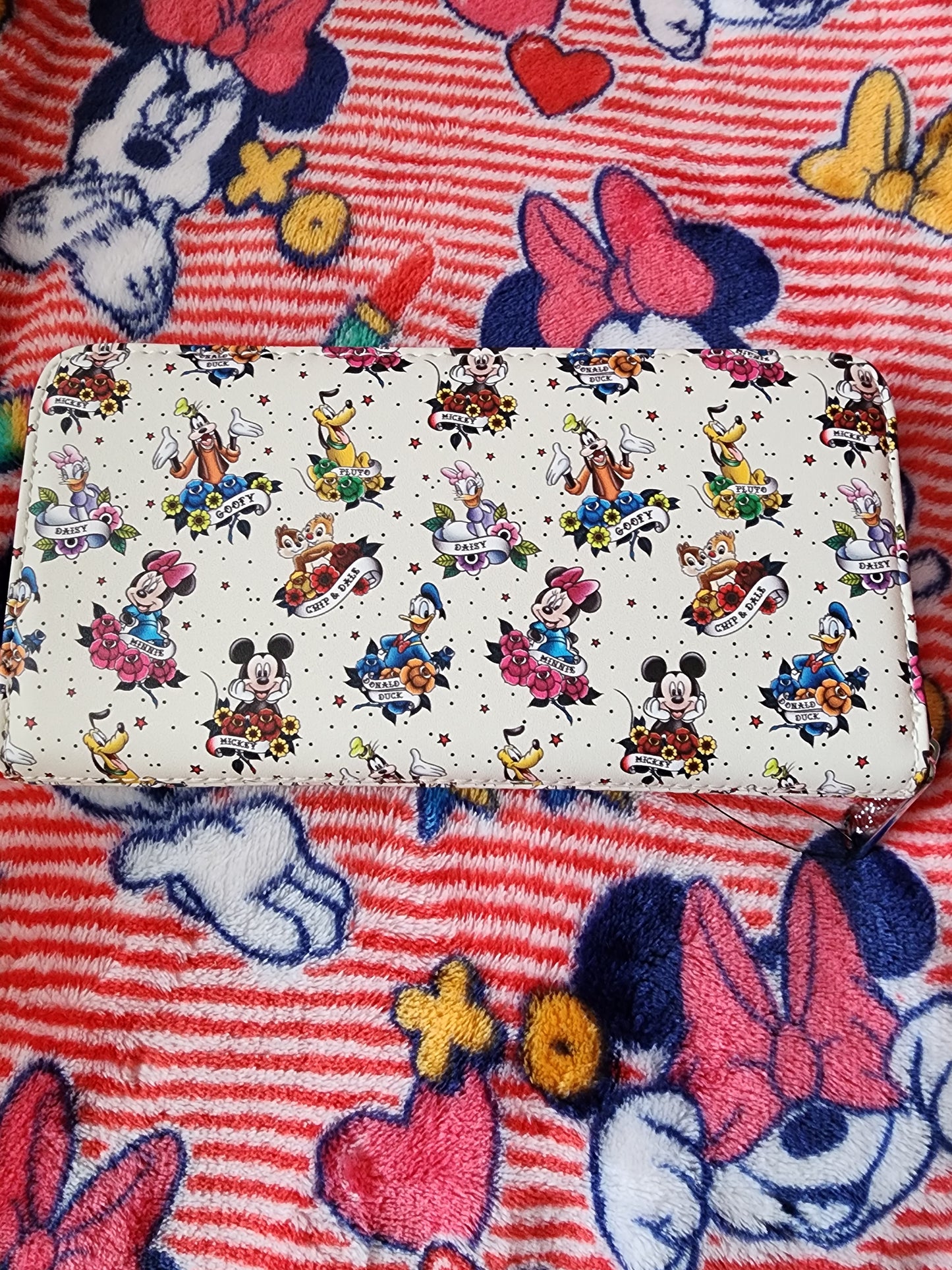 Loungefly Mickey and Friends Tattoo Floral Wallet