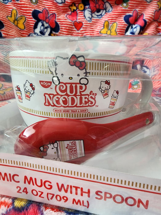 Hello Kitty Cup of Noodles bowl and Spoon set