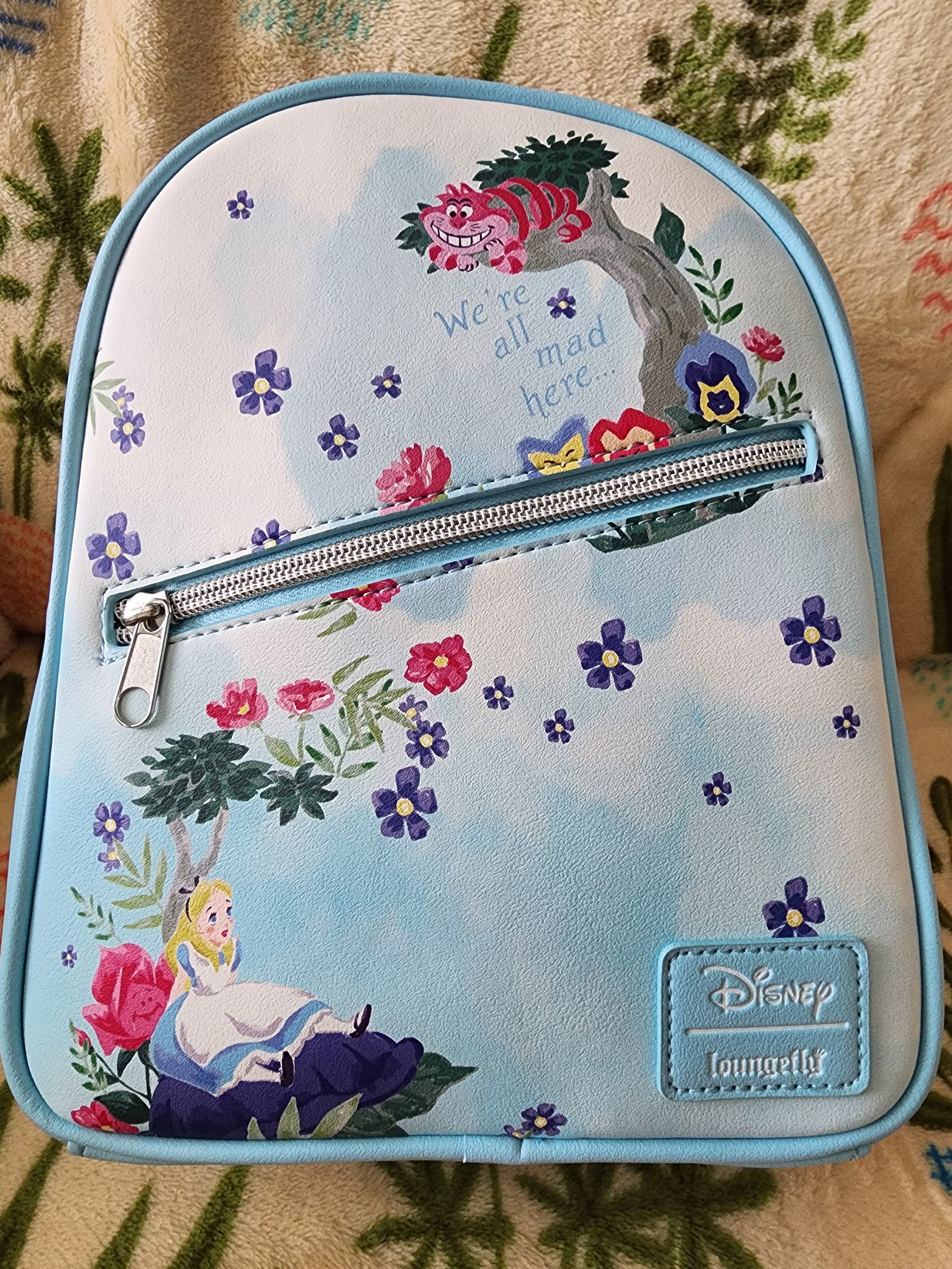 DISNEY outlets LOUNGEFLY BACKPACK - ALICE WONDERLAND - We’re all MAD Here