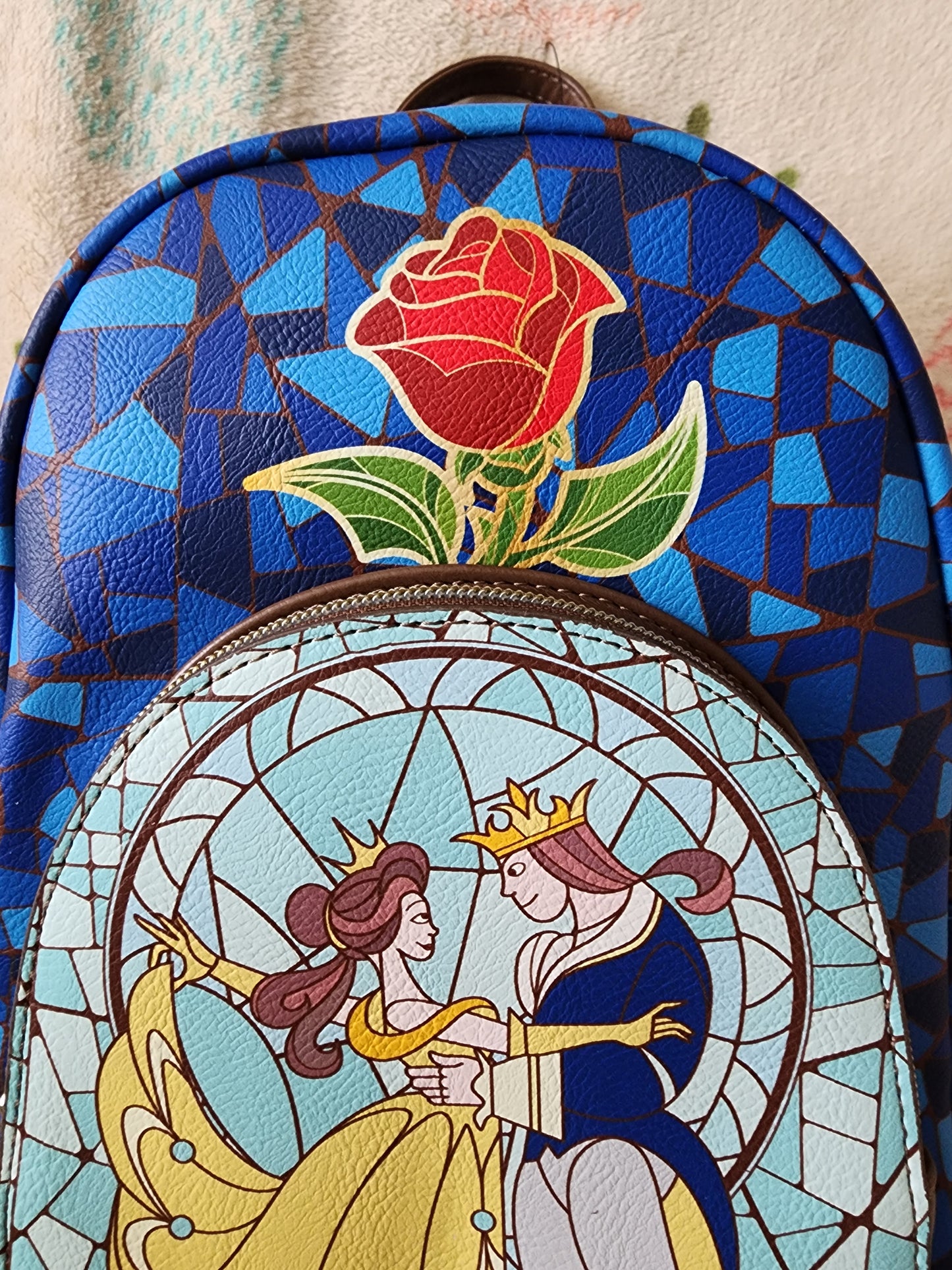 Loungefly Disney Belle and Beast Stain Glass Backpack