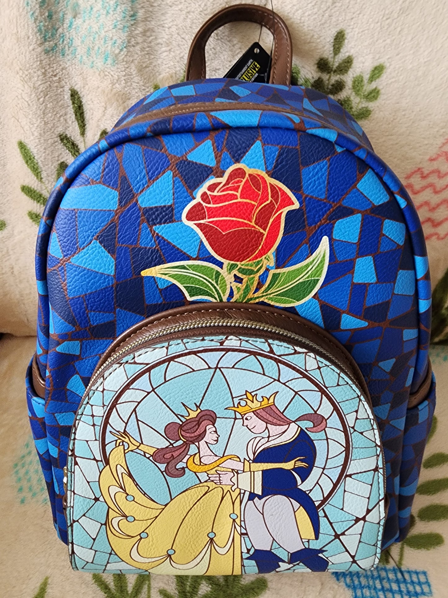 Loungefly Disney Belle and Beast Stain Glass Backpack