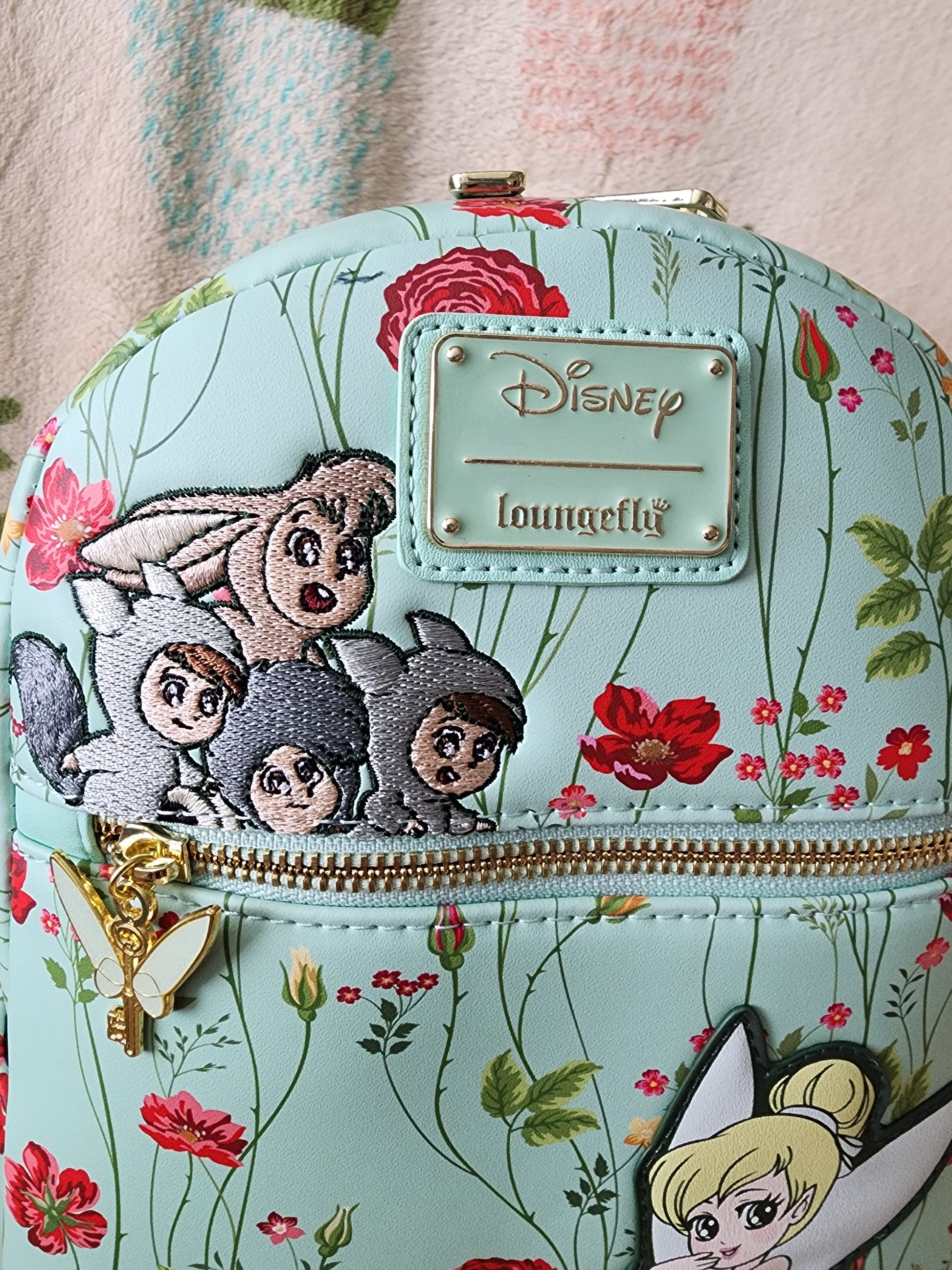 disney mini backpack tinkerbell Loungefly Disney Tinkerbell and the Lost Boys Floral Backpack – Gwen's Mermaid Cove