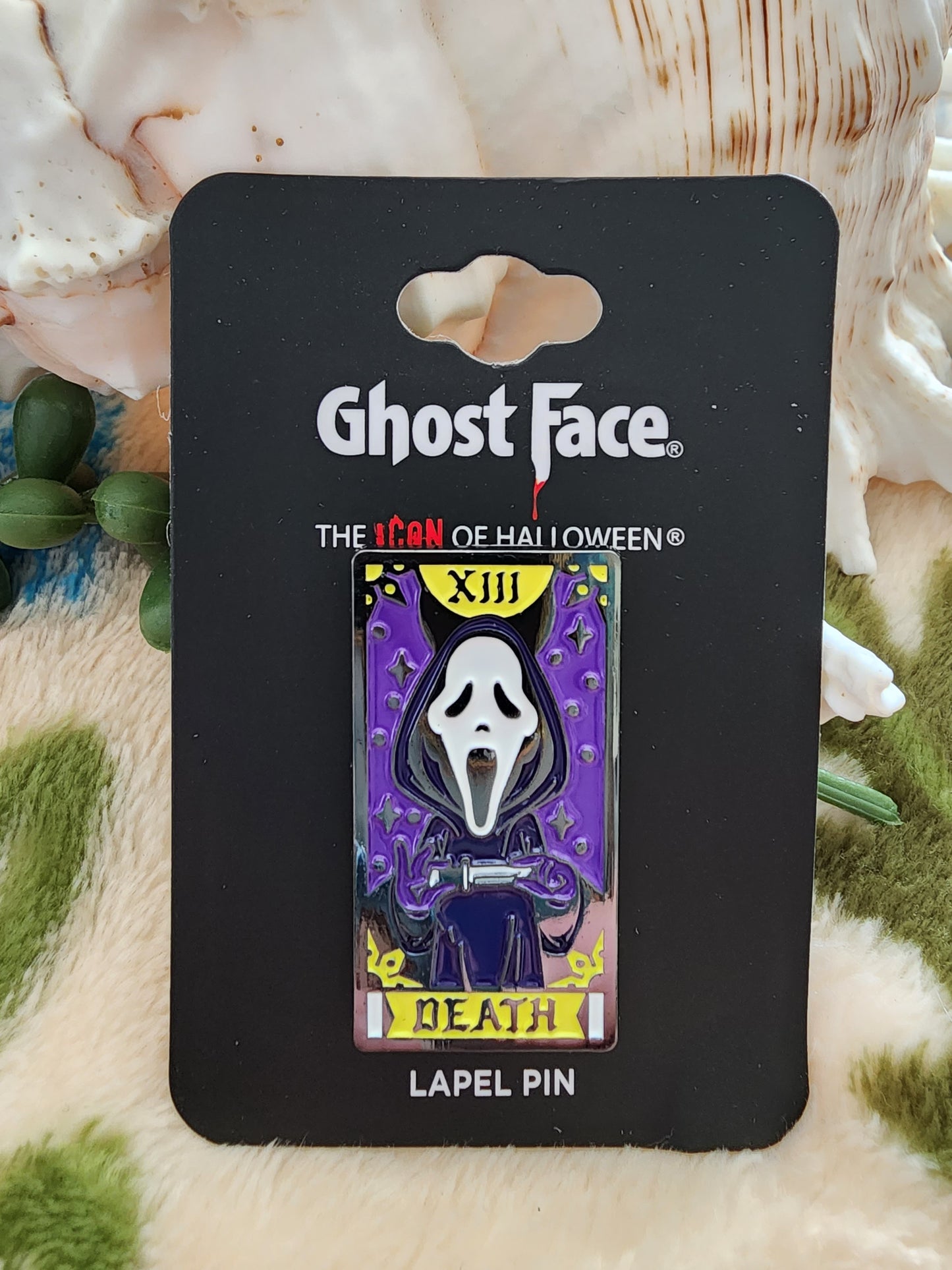 Ghost Face Tarot Card Halloween Pin