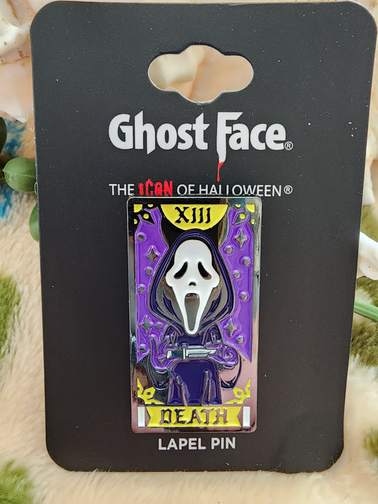 Ghost Face Tarot Card Halloween Pin