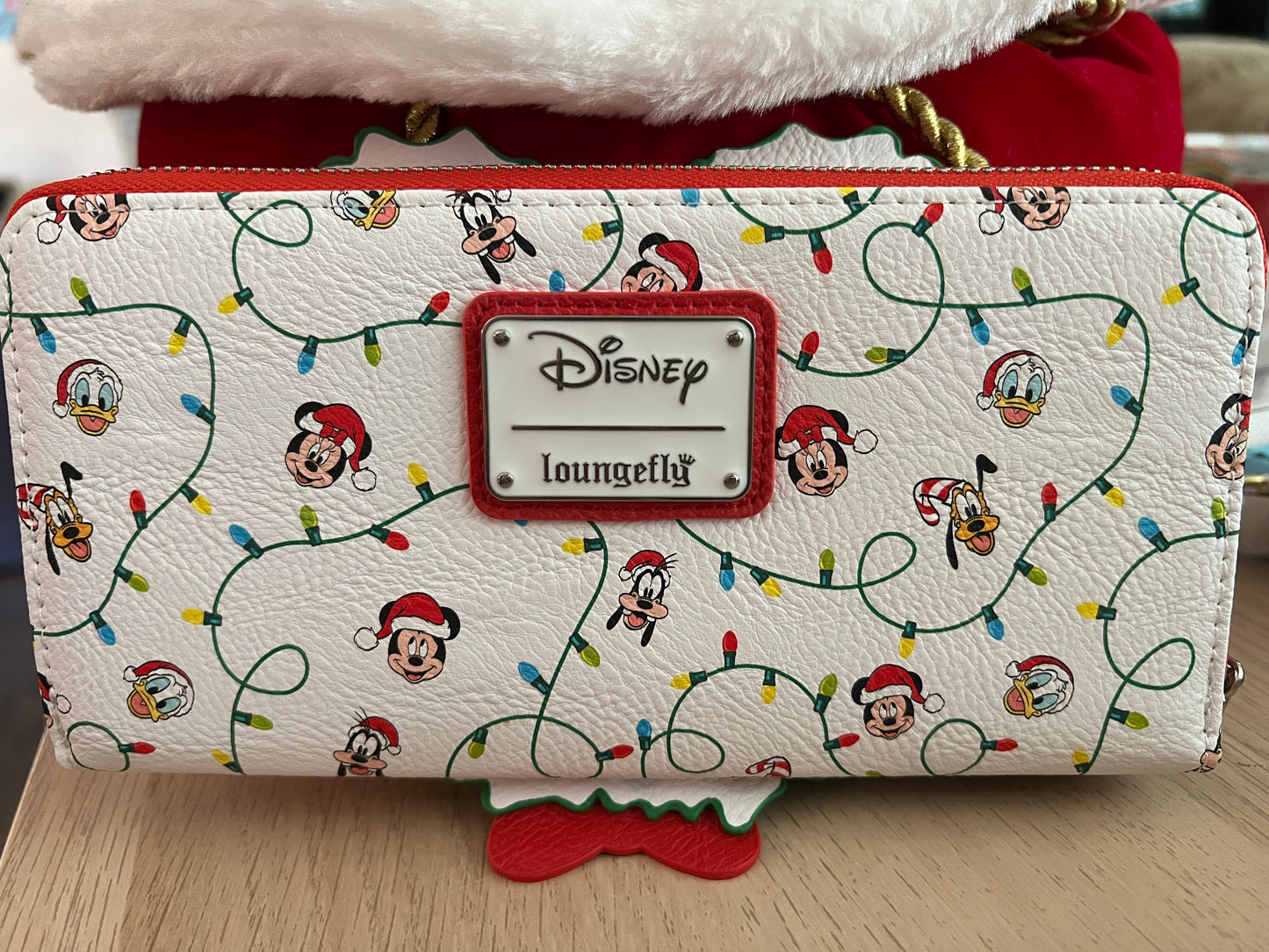 Loungefly Disney Mickey and Minnie Christmas Wreath Wallet