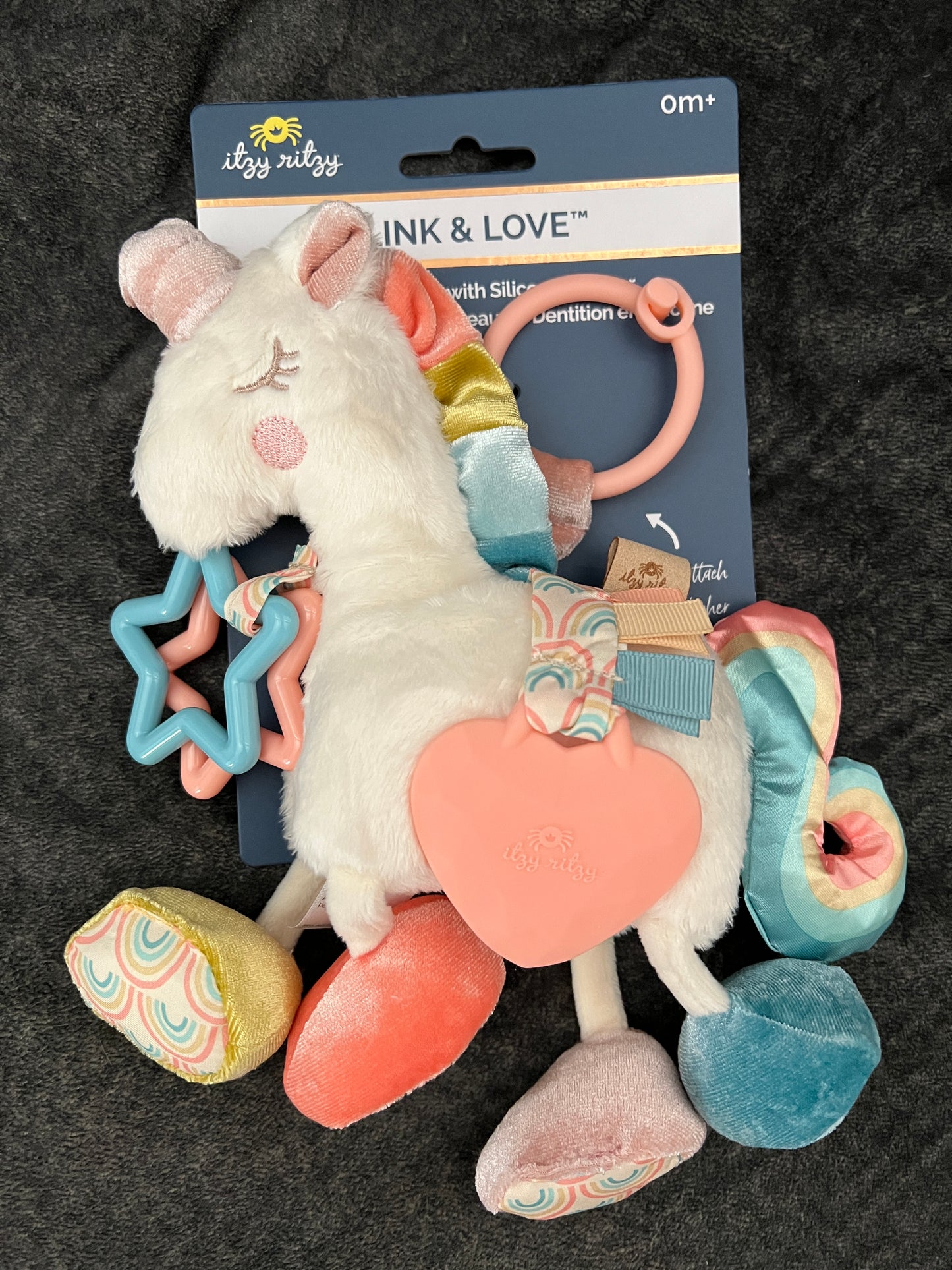 Unicorn Itzy Friends Link & Love Activity Plush with Teether Toy