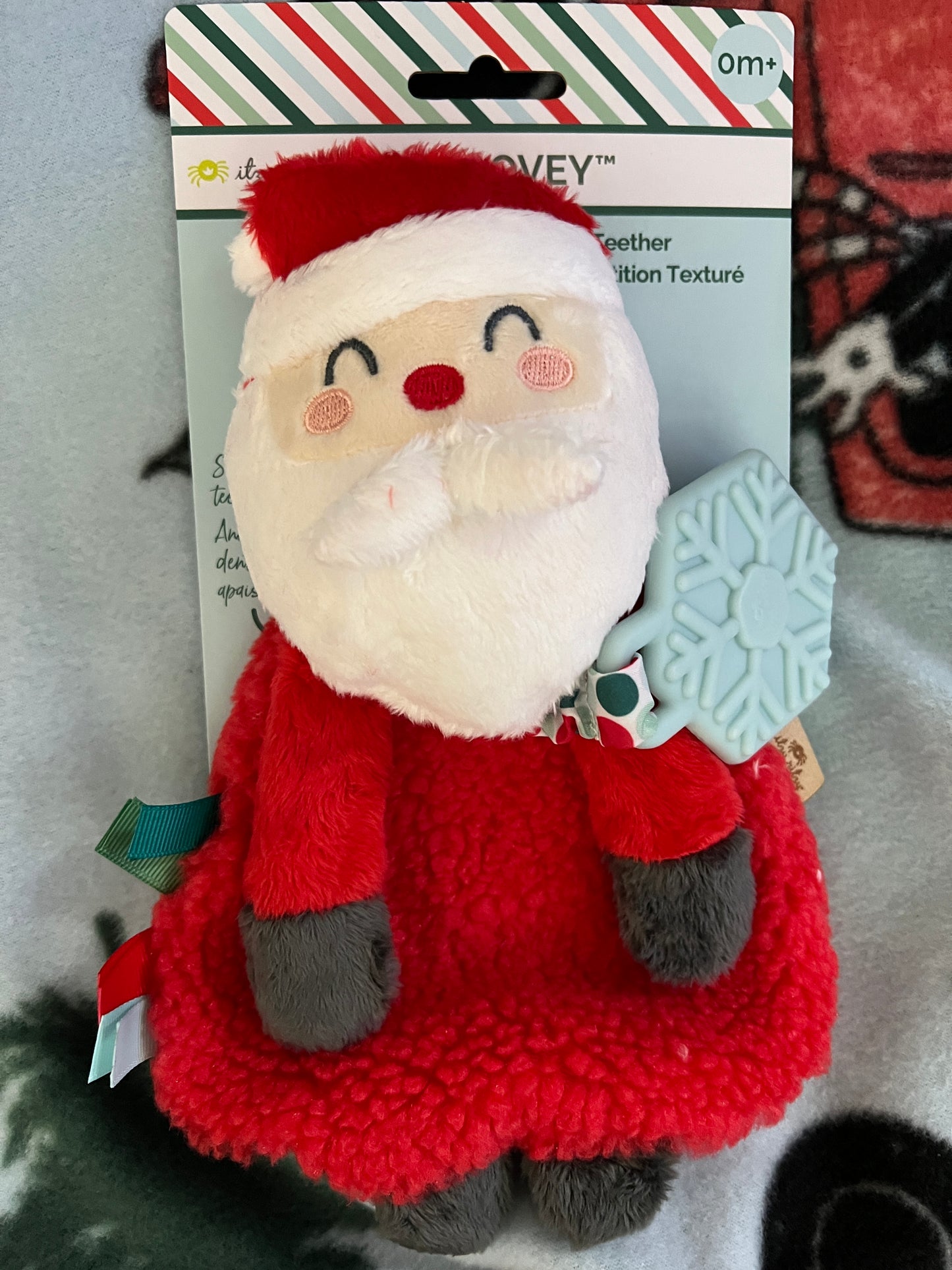 Holiday Santa Itzy Lovey Plush & Teether Toy