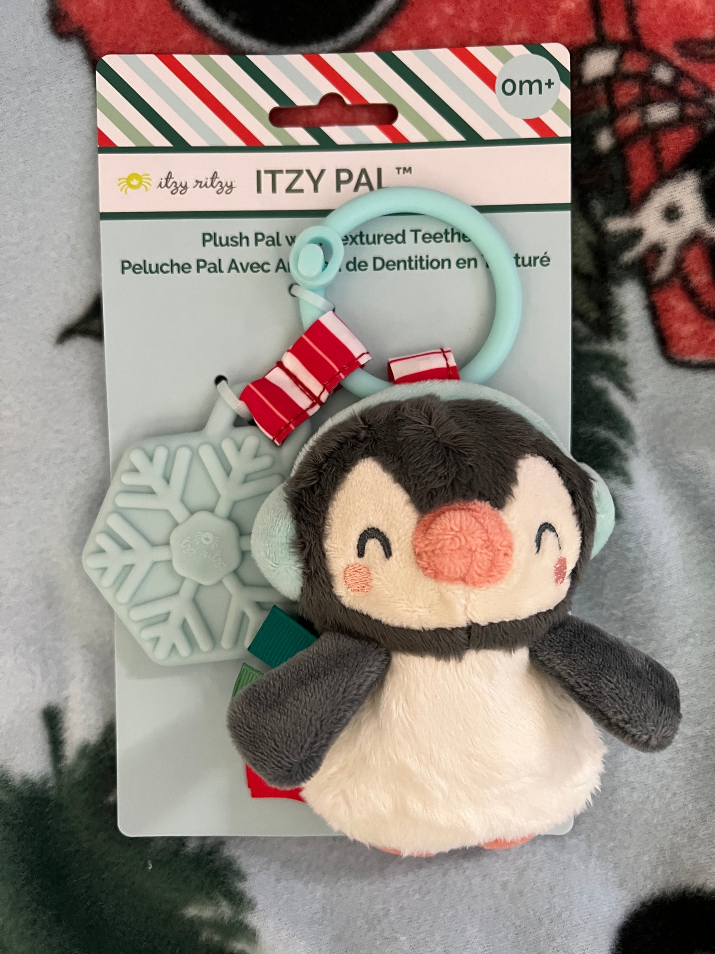 Holiday Penguin Itzy Pal Plush & Teether