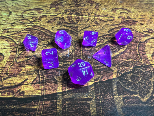 Stardust: Purple 10mm Mini Polyhedral Dice Set