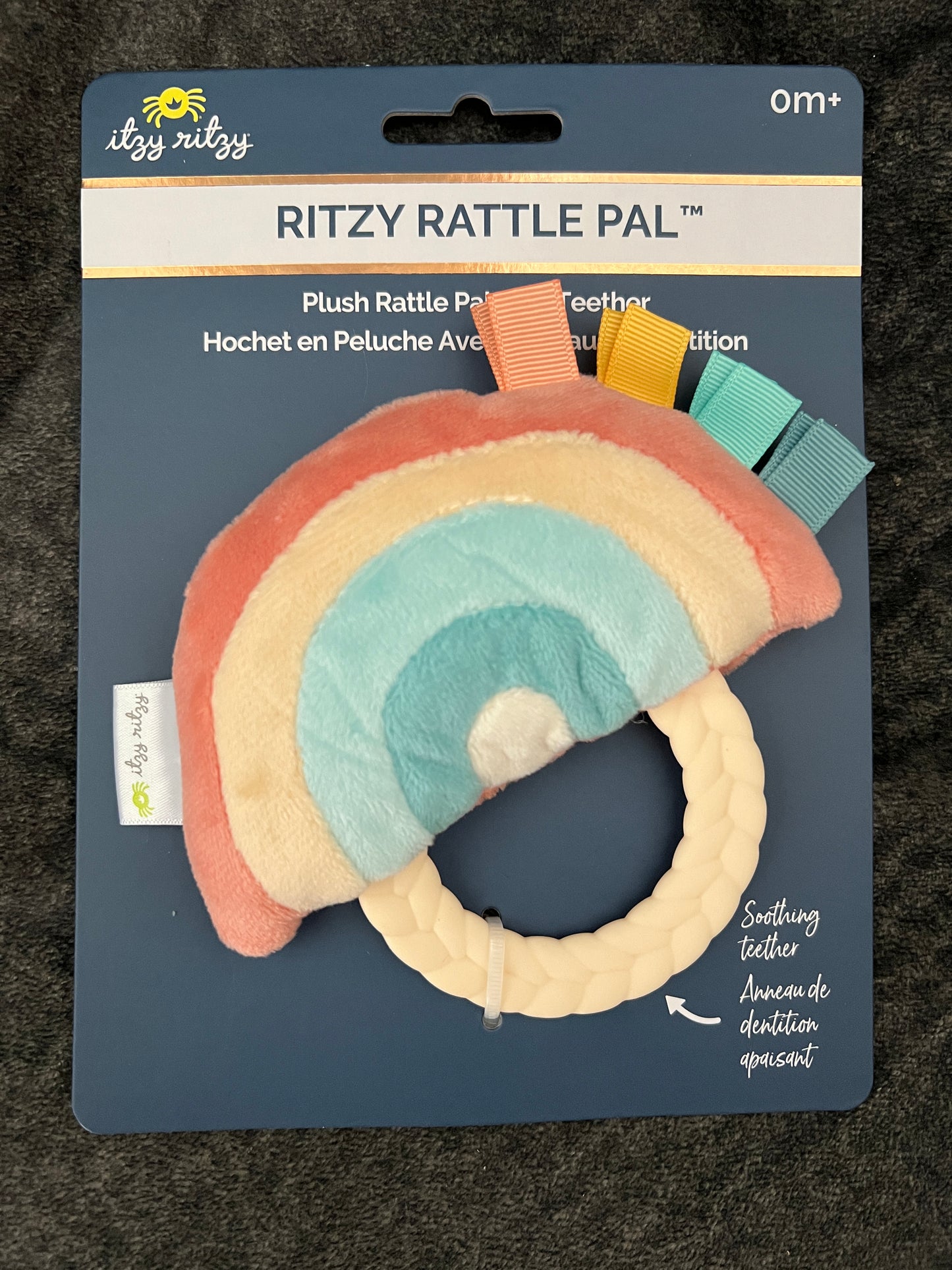 Rainbow Ritzy Rattle Pal Plush Rattle Pal with Teether