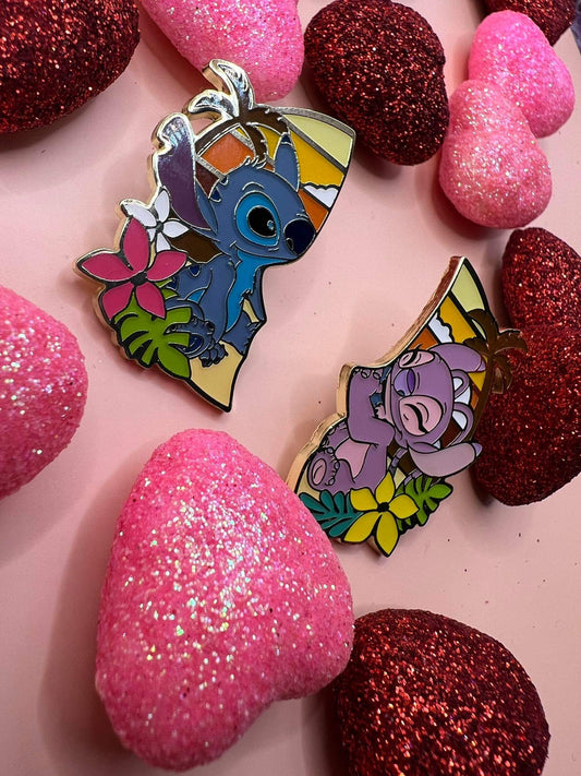 Disney Stitch and Angel Valentine's Couple Pins